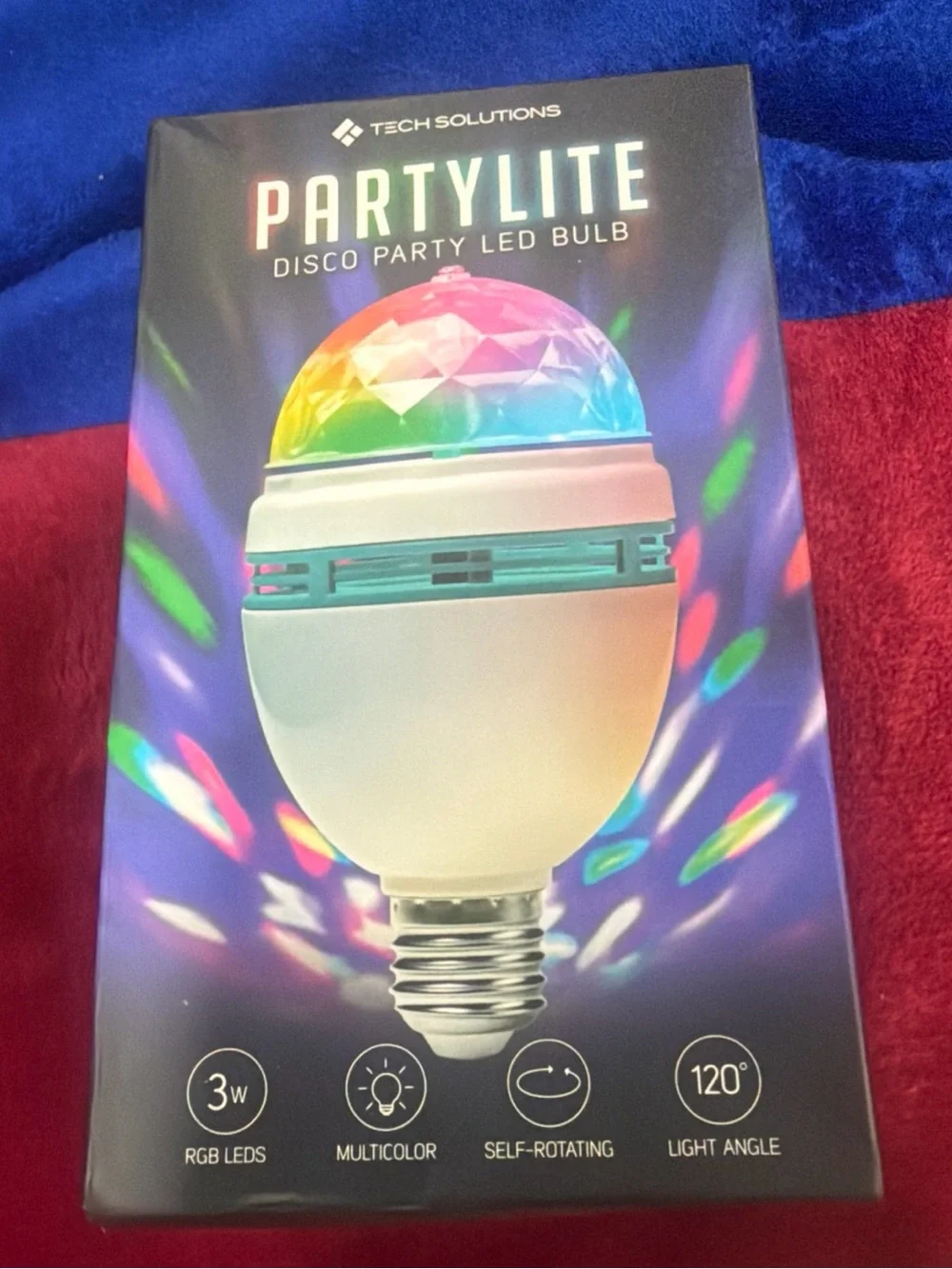 PartyLite Multicolor Disco Party LED Bulb - Rainbow Effect